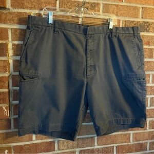 Oobe Men 42 Charcoal Gray Utility Shorts Flat Front Cotton Twill